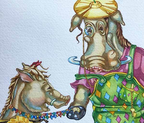 The Necklace Illustrations art by Susi