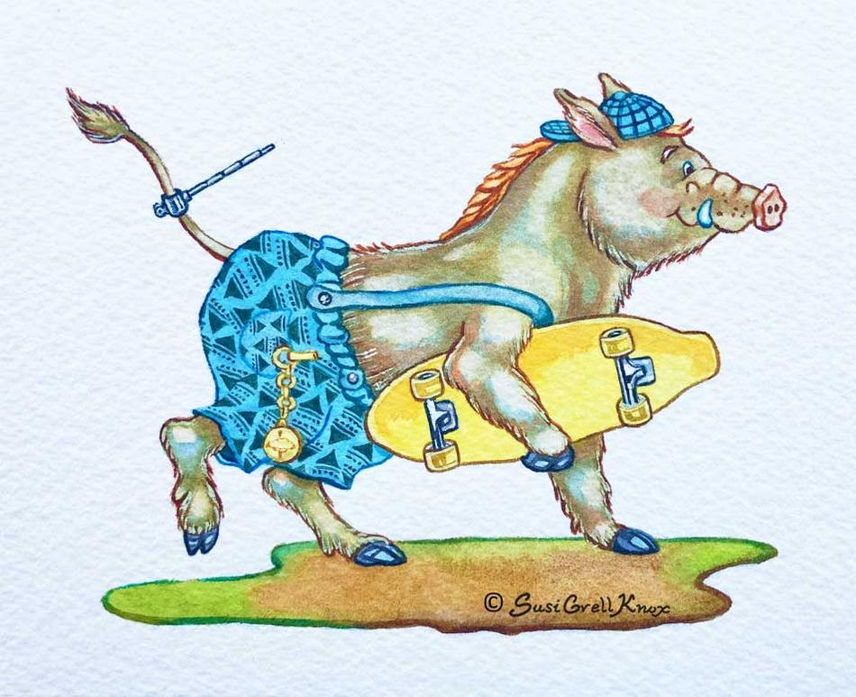 Willy and His Skateboard Illustrations art by Susi