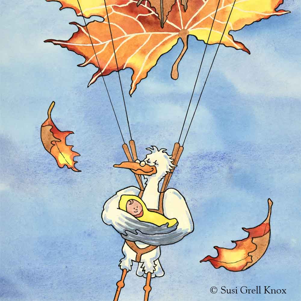 Autumn Stork Illustrations art by Susi