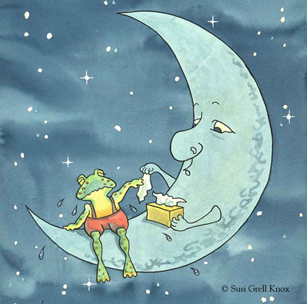 Frog on Moon Oil Painting art