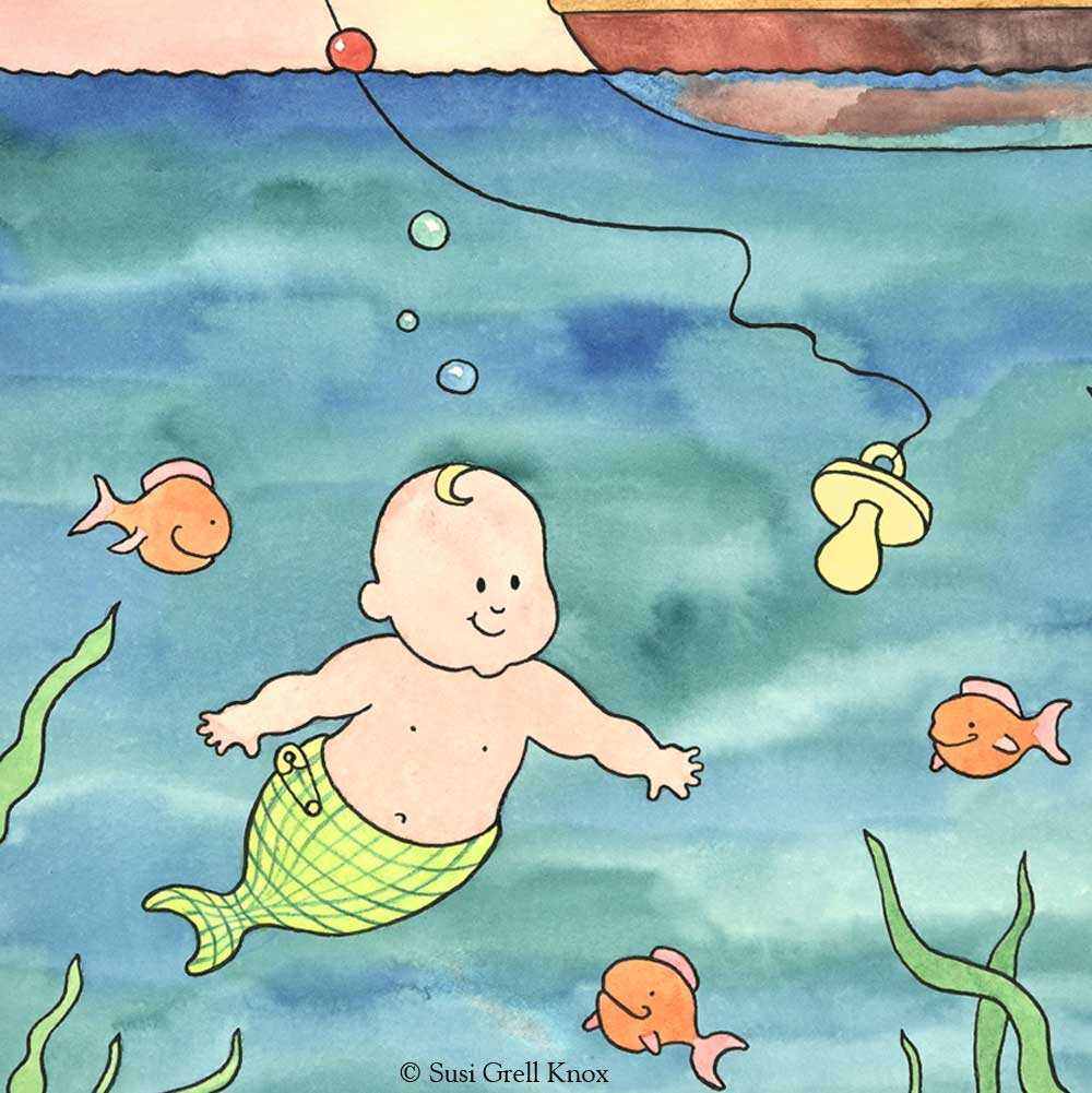 Mermaid Baby Illustrations art by Susi